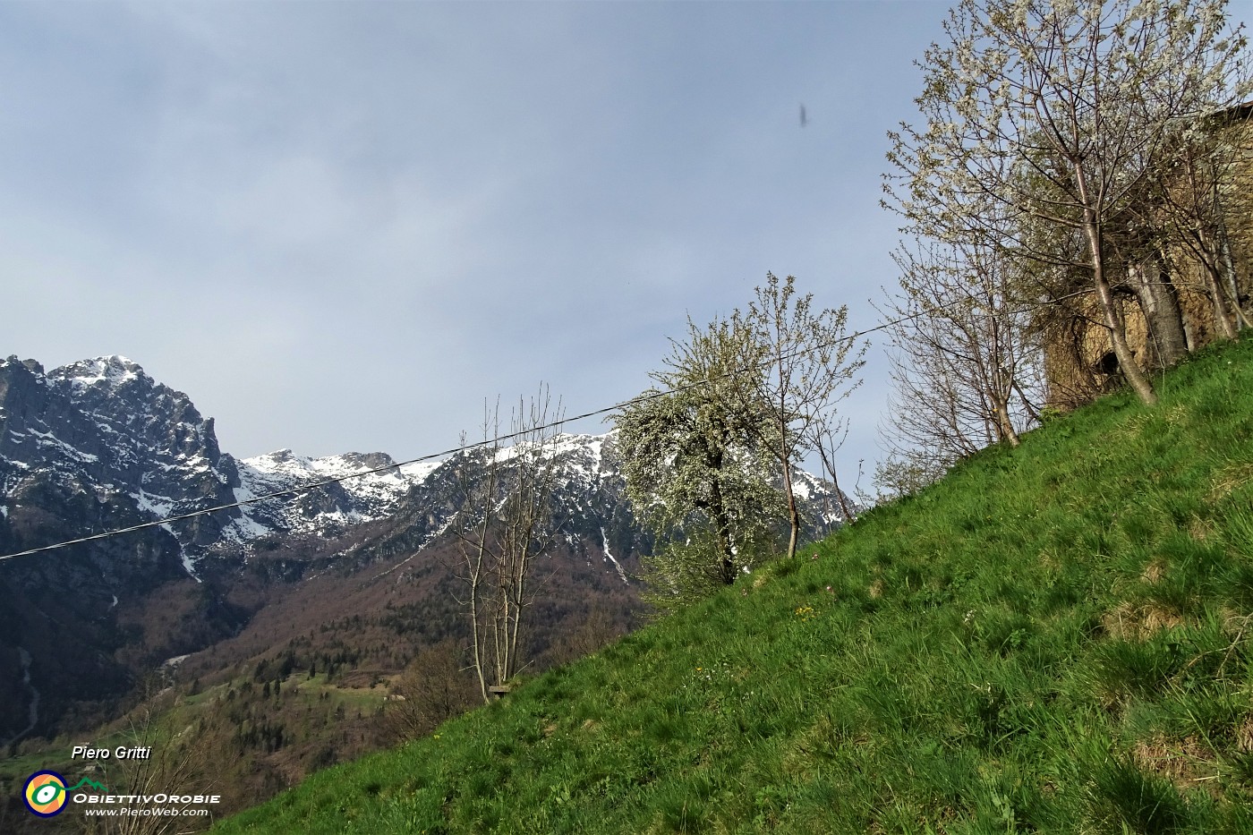 24 Per traccia nel prato salgo in traverso a sx alla Costa del Gras.JPG